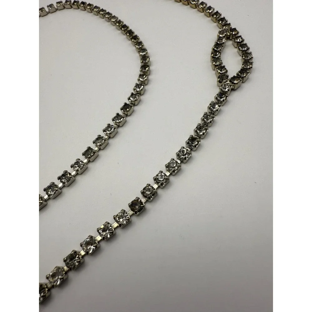 Vintage Long Rhinestone Necklace‎ or Belt – 40 Inch Glam Statement Jewelry